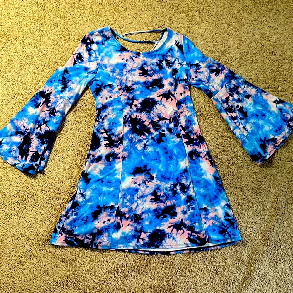 Tie dye long sleeved dress